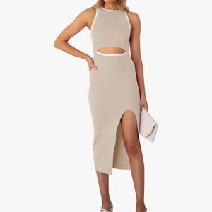 Sleeveless Tan Dress